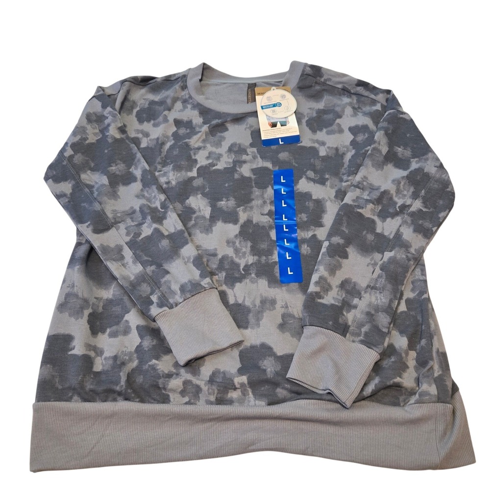 NWT  Sweatshirt Casual Comfy Loungewear Pullover Blue Gray‎ Size L